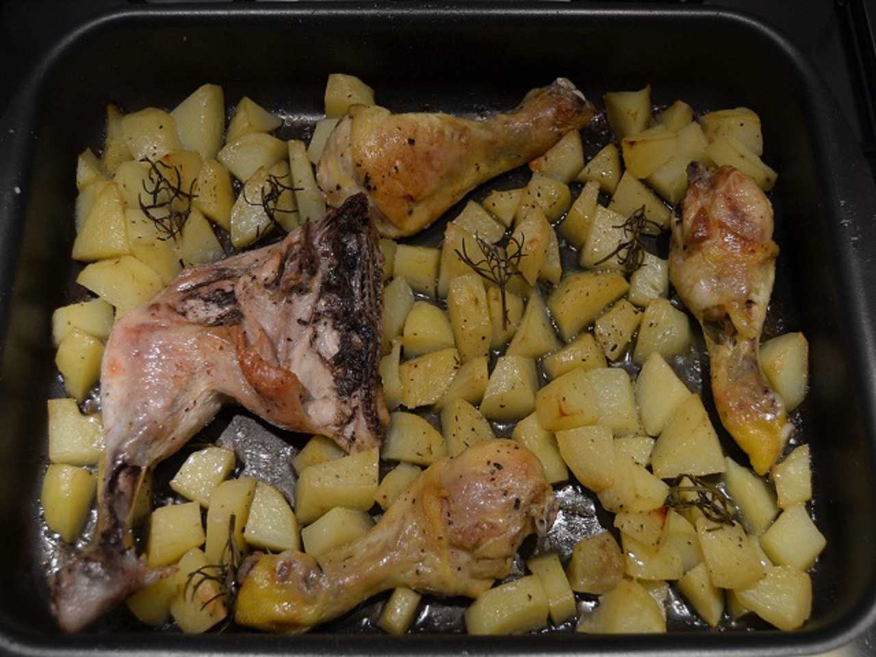 pollo al forno con patate