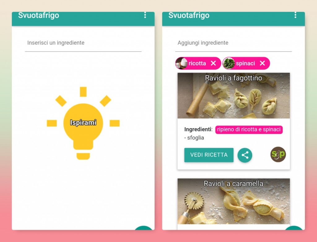 app di cucina svuotafrigo