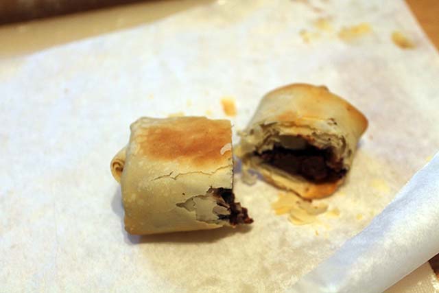pasta fillo con cioccolato