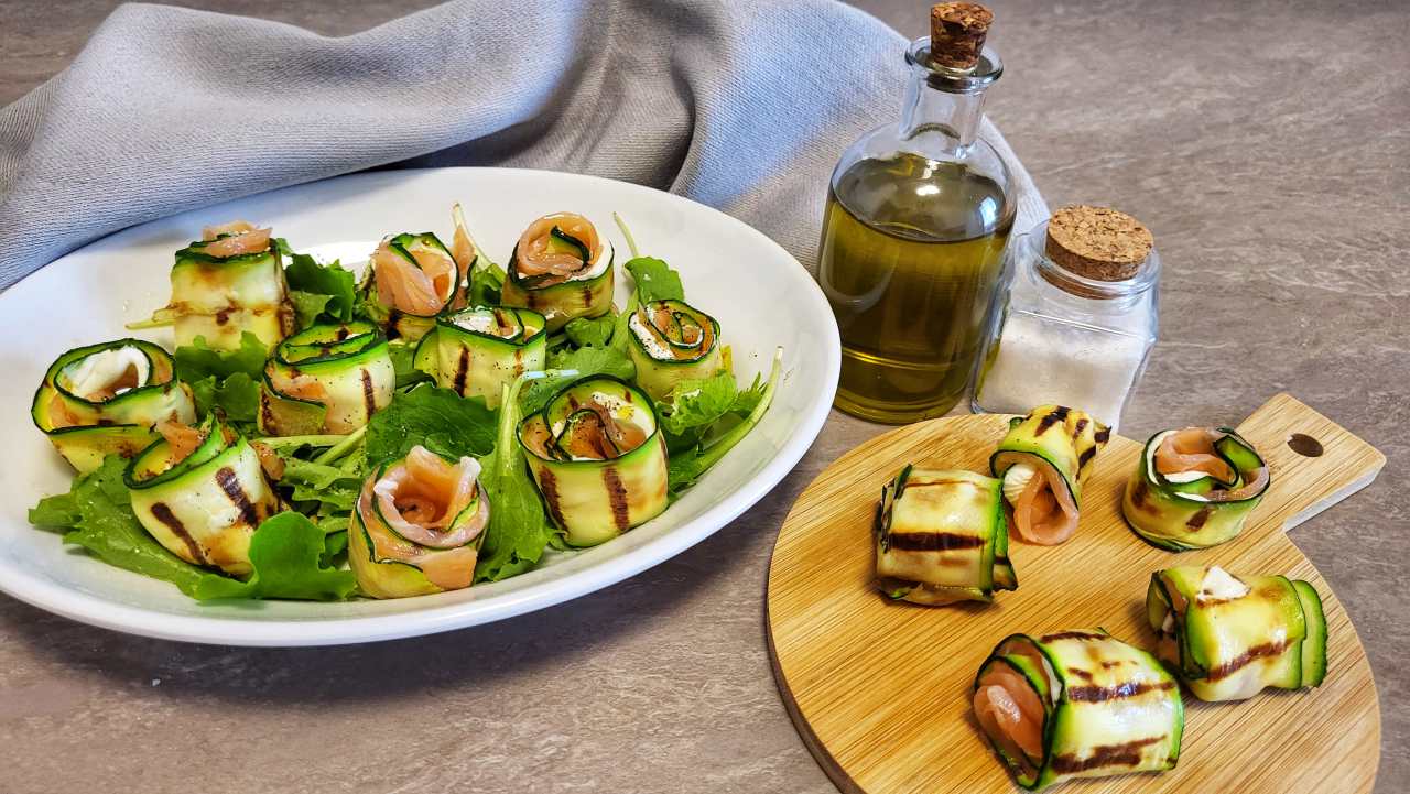 involtini di zucchine e salmone