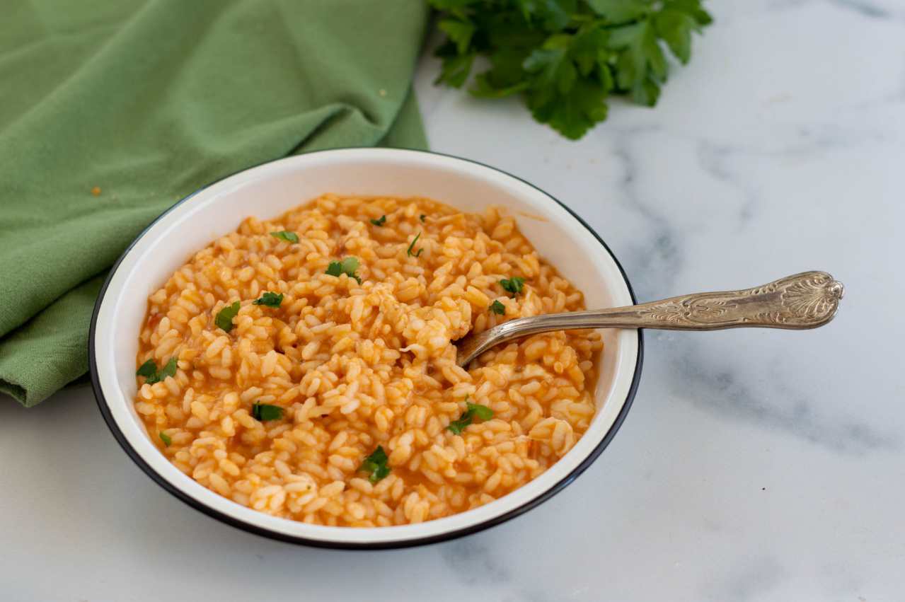 risotto al pomodoro filante