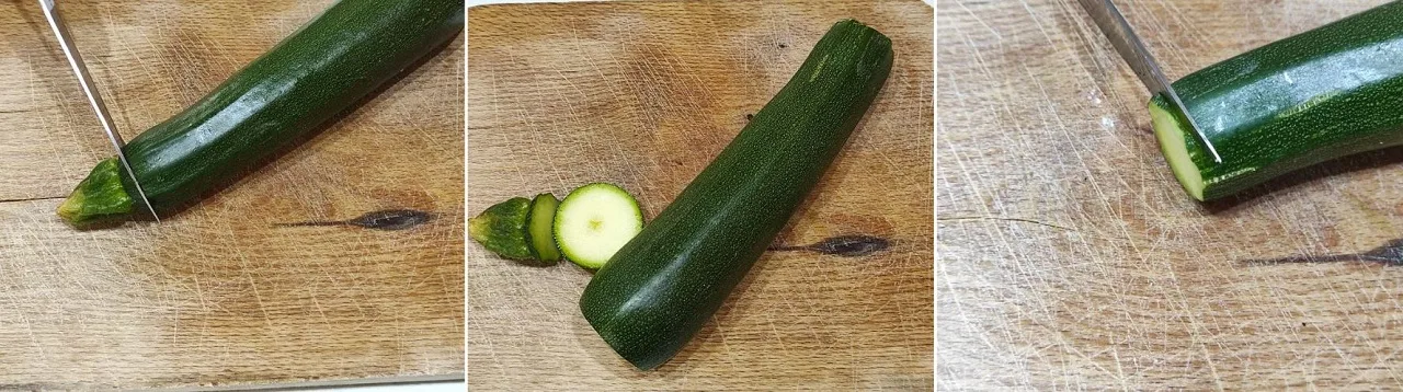 Tagliare le zucchine sottili