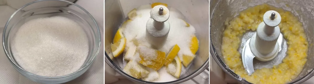 Frullare zucchero e limone