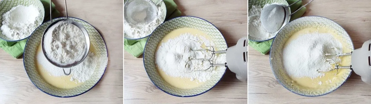 Incorporate farina e lievito