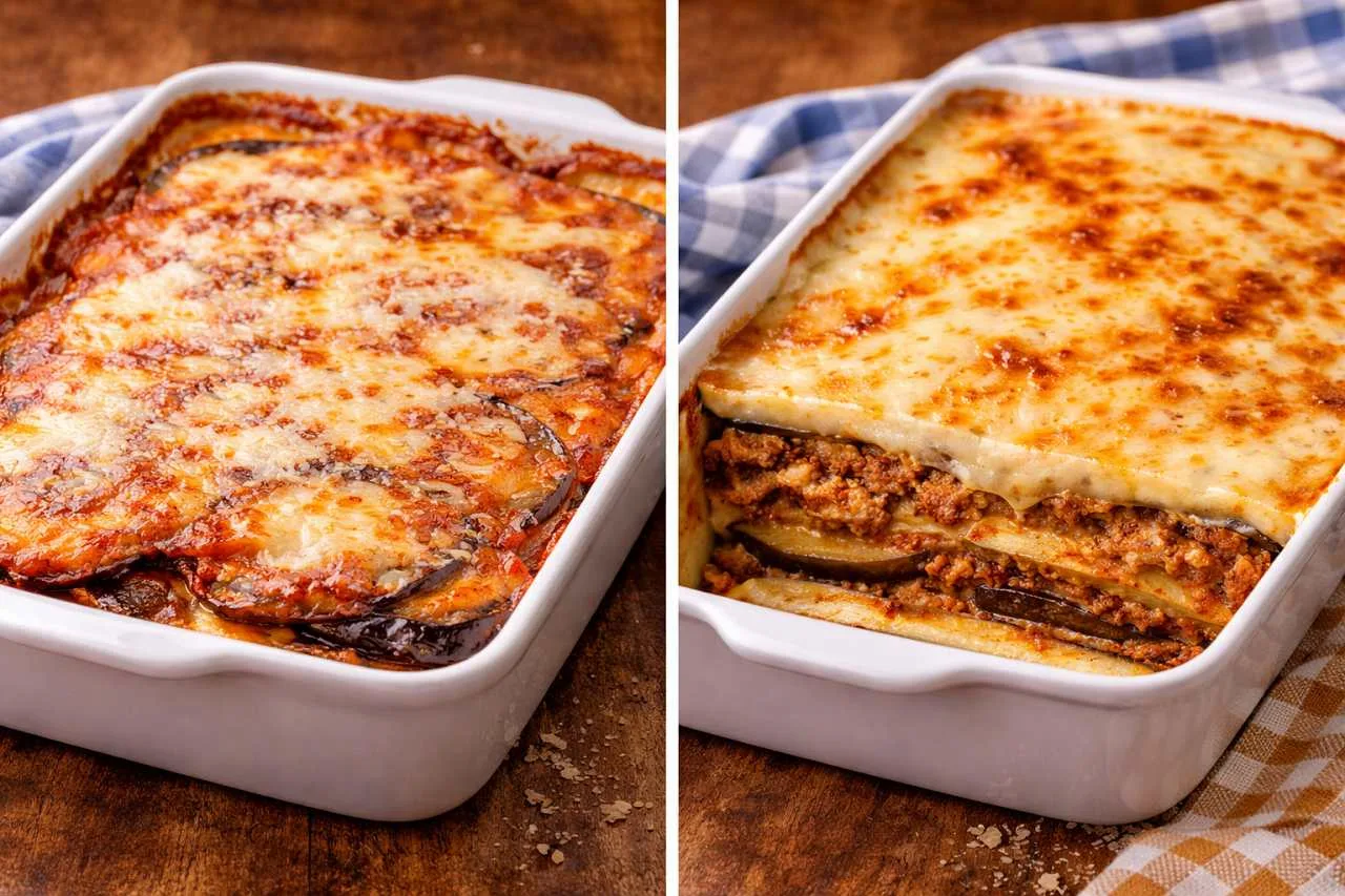 parmigiana di melanzane e moussaka a confronto
