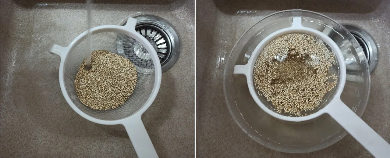 Sciacquare la quinoa