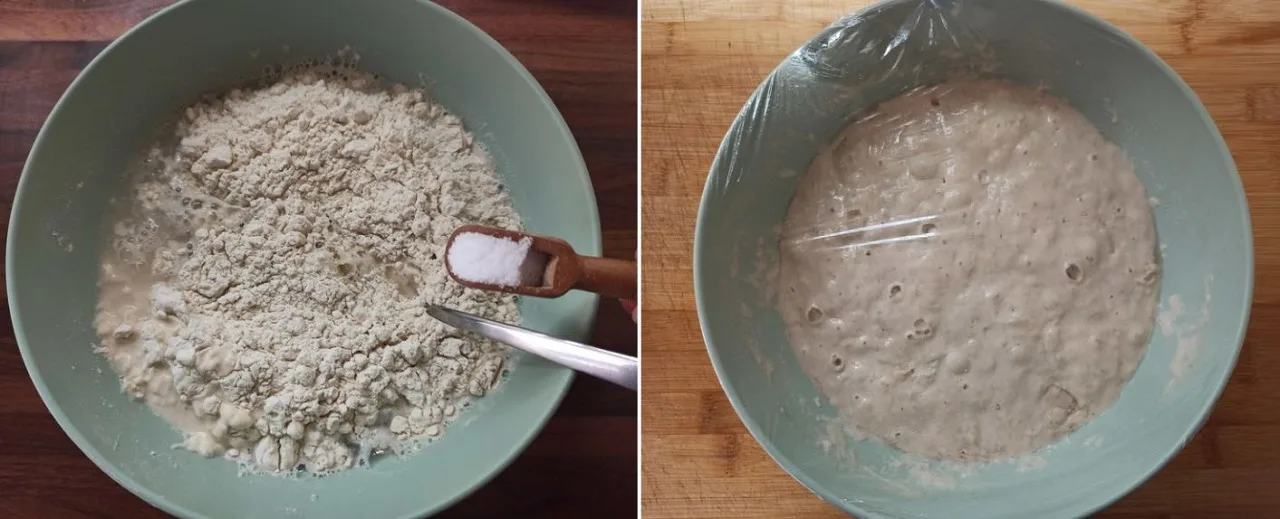 Aggiunta del sale e riposo