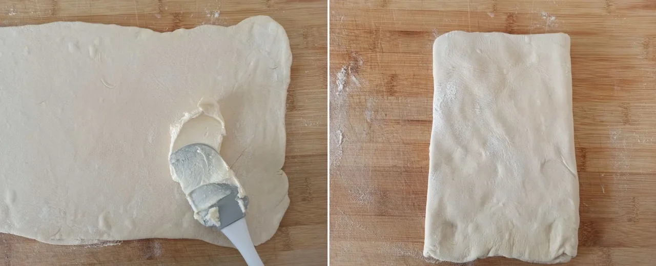 Inserimento del burro e prime pieghe