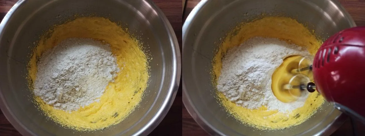 Aggiungere farina e lievito