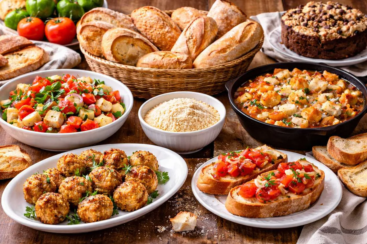 pane raffermo utilizzato per preparare ricette anti spreco come polpette di pane e panzanella