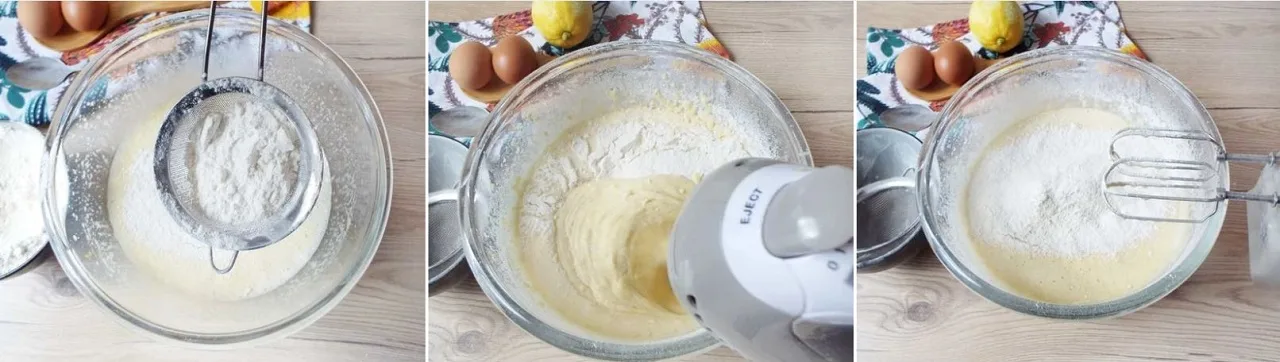 Incorporate farina e lievito