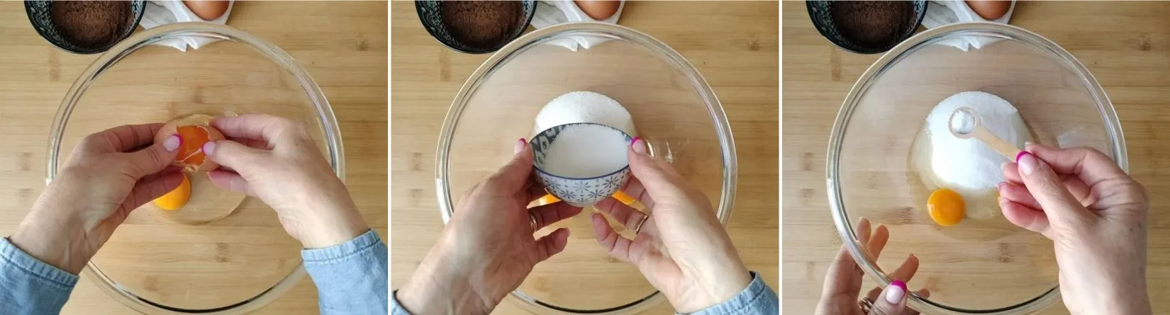Unire uova e zucchero