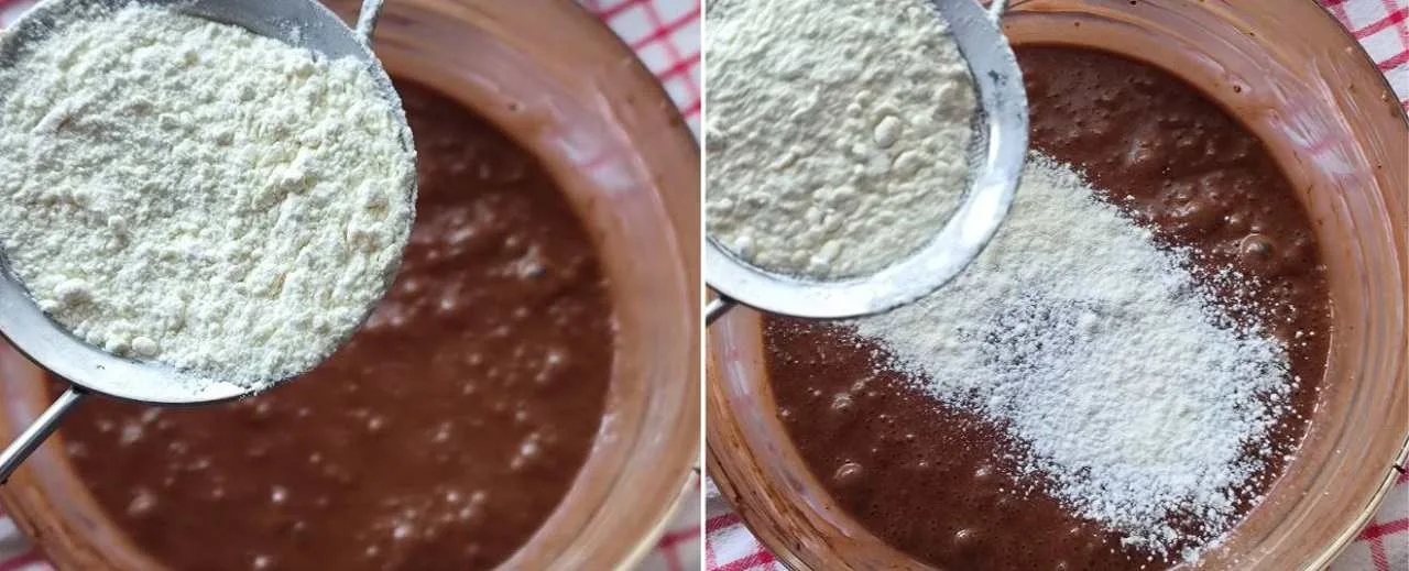 Aggiungere farina e lievito