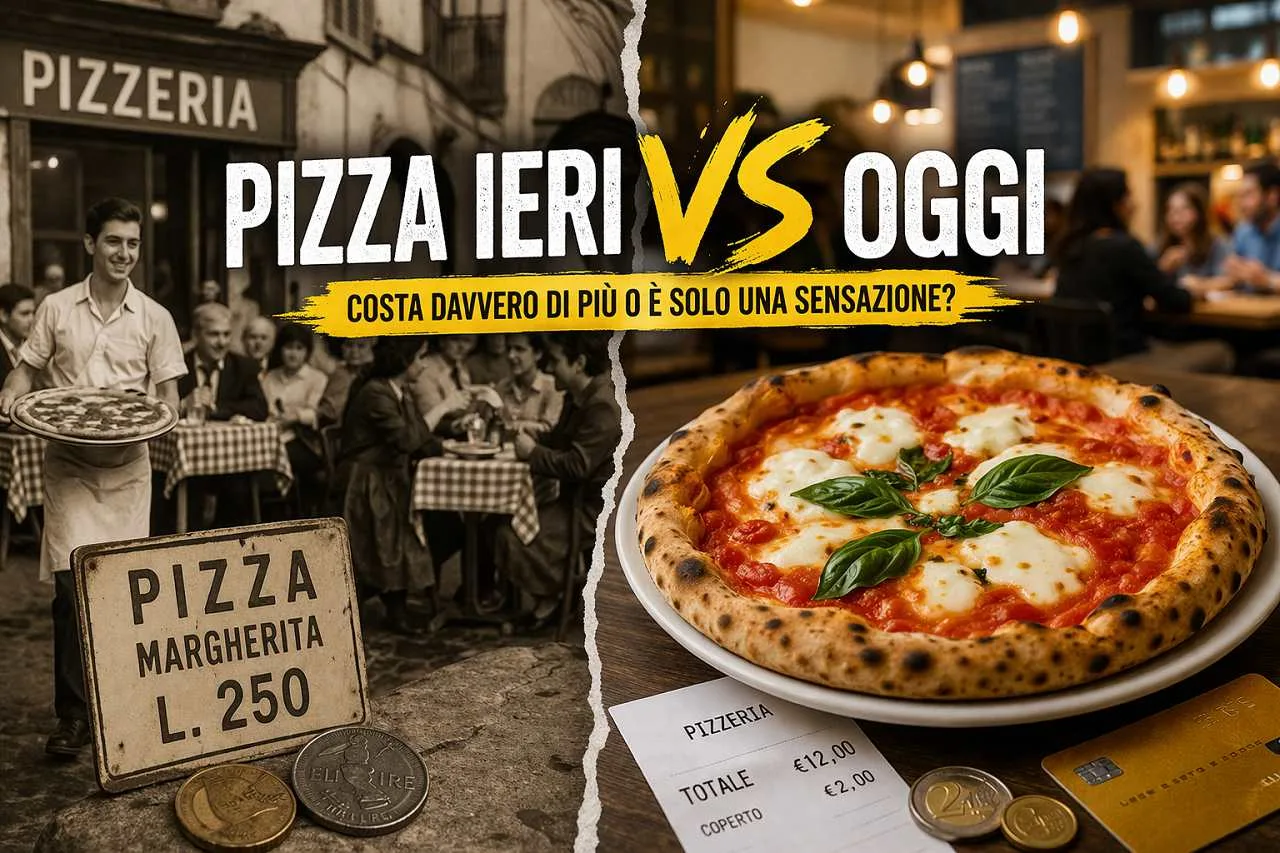 pizza ieri vs oggi confronto prezzo margherita tra anni 60 e oggi con scontrino e pizzeria